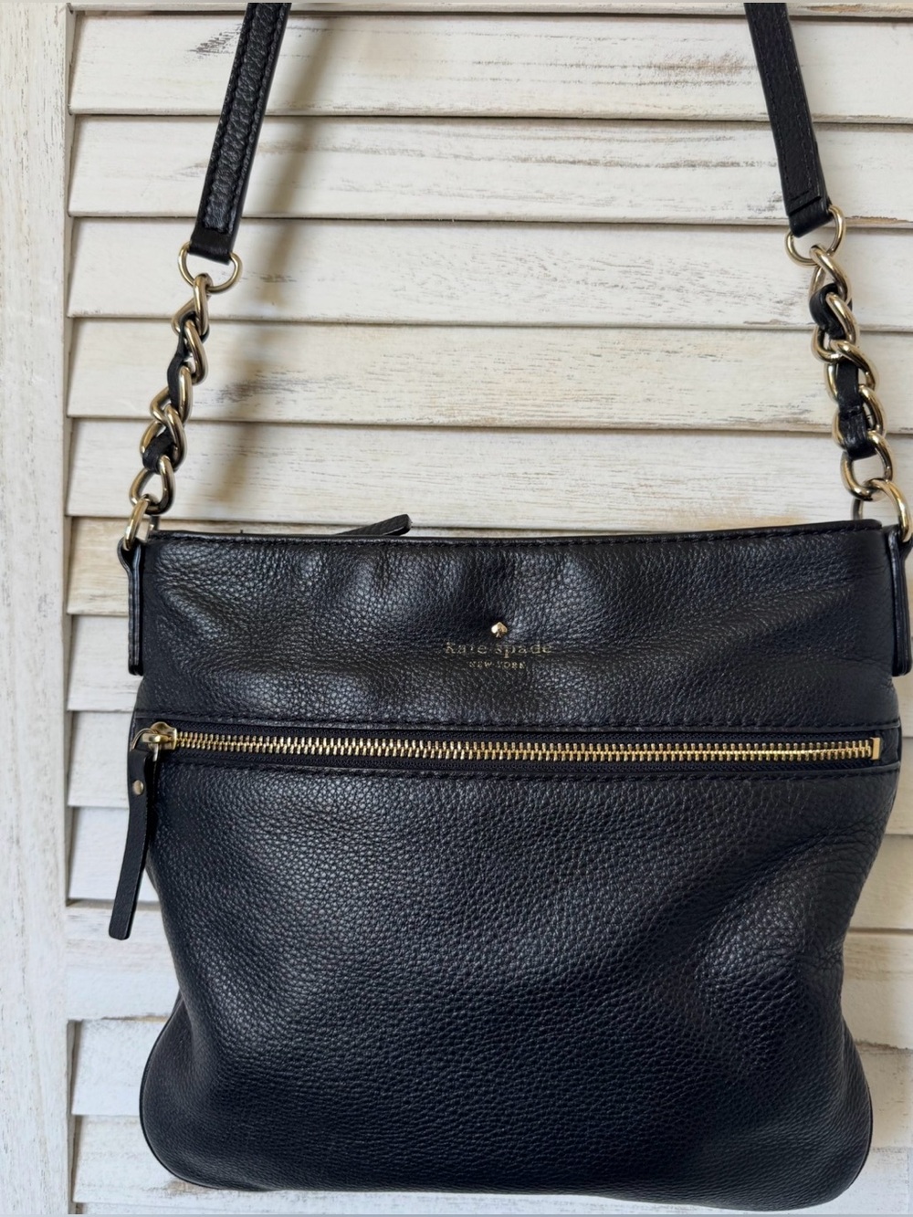 Kate Spade Black Leather Crossbody Bag No Callouts - Picture 3 of 16
